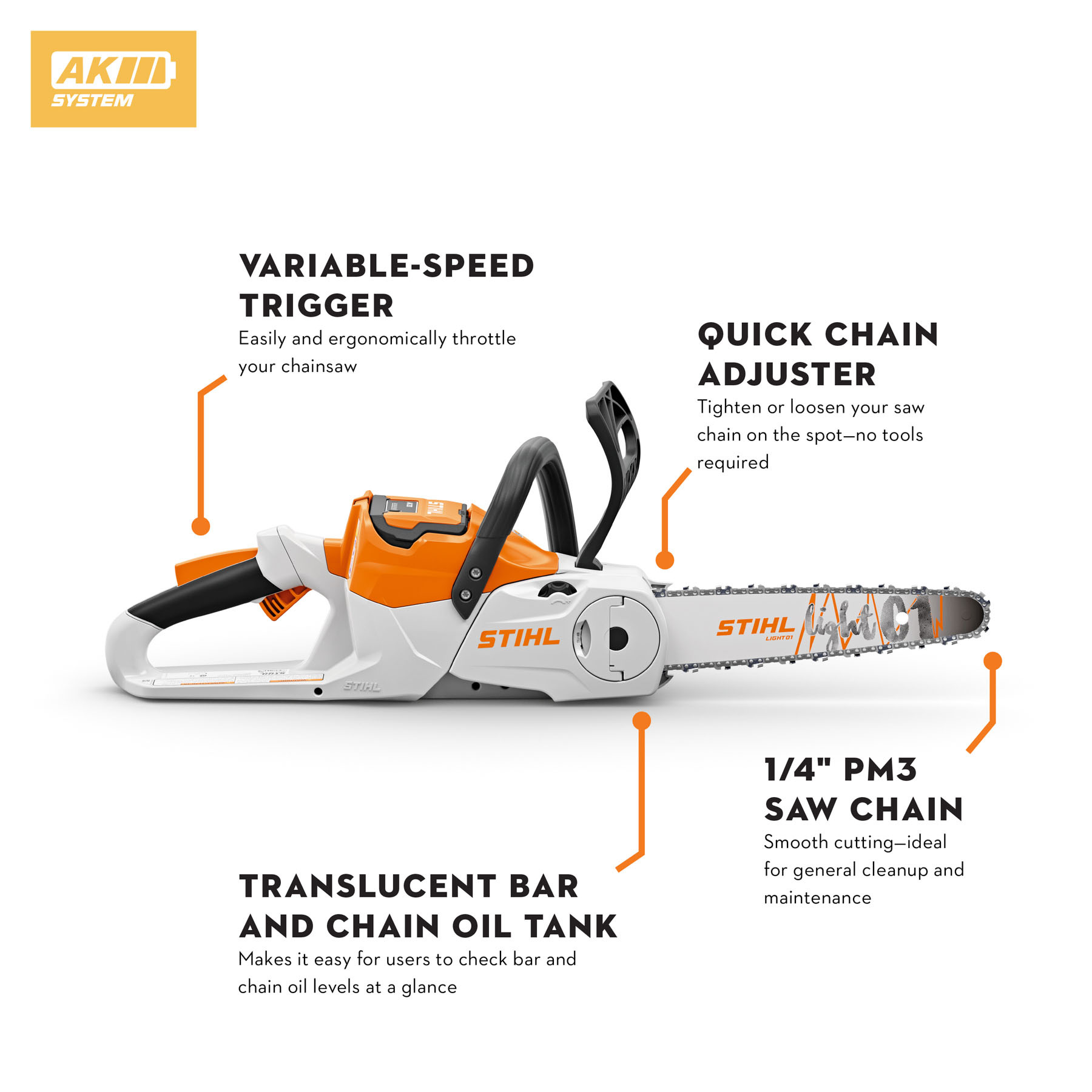 STIHL MSA 70 Battery Powered Chainsaw