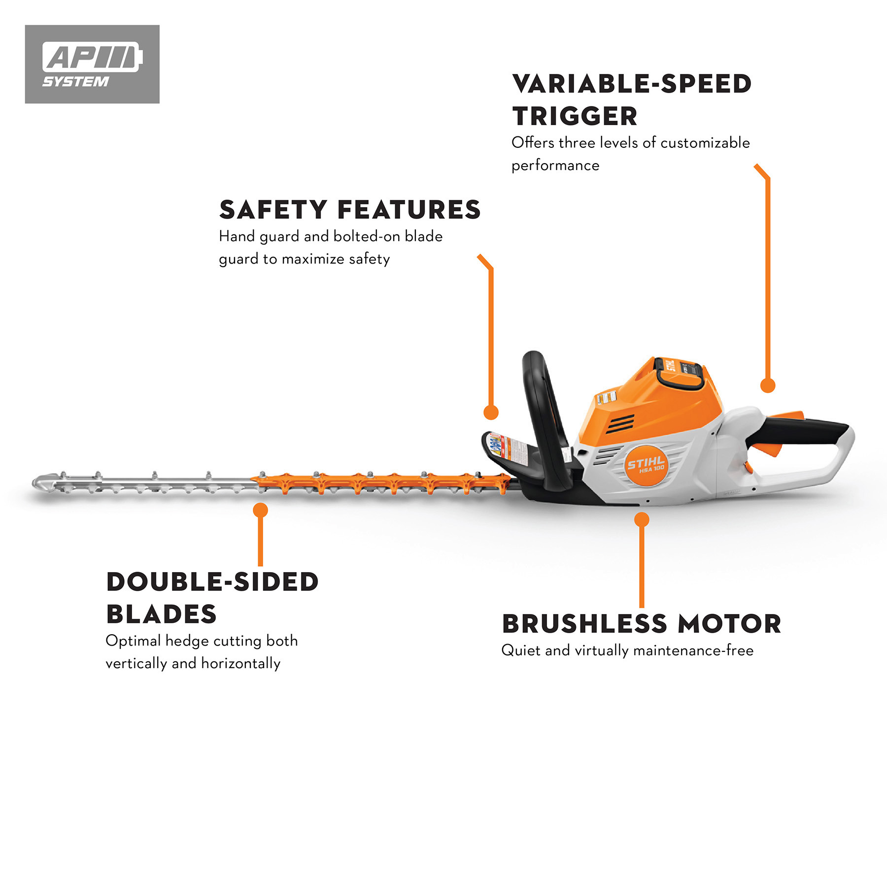 STIHL HSA 100 Battery Powered Hedge Trimmer